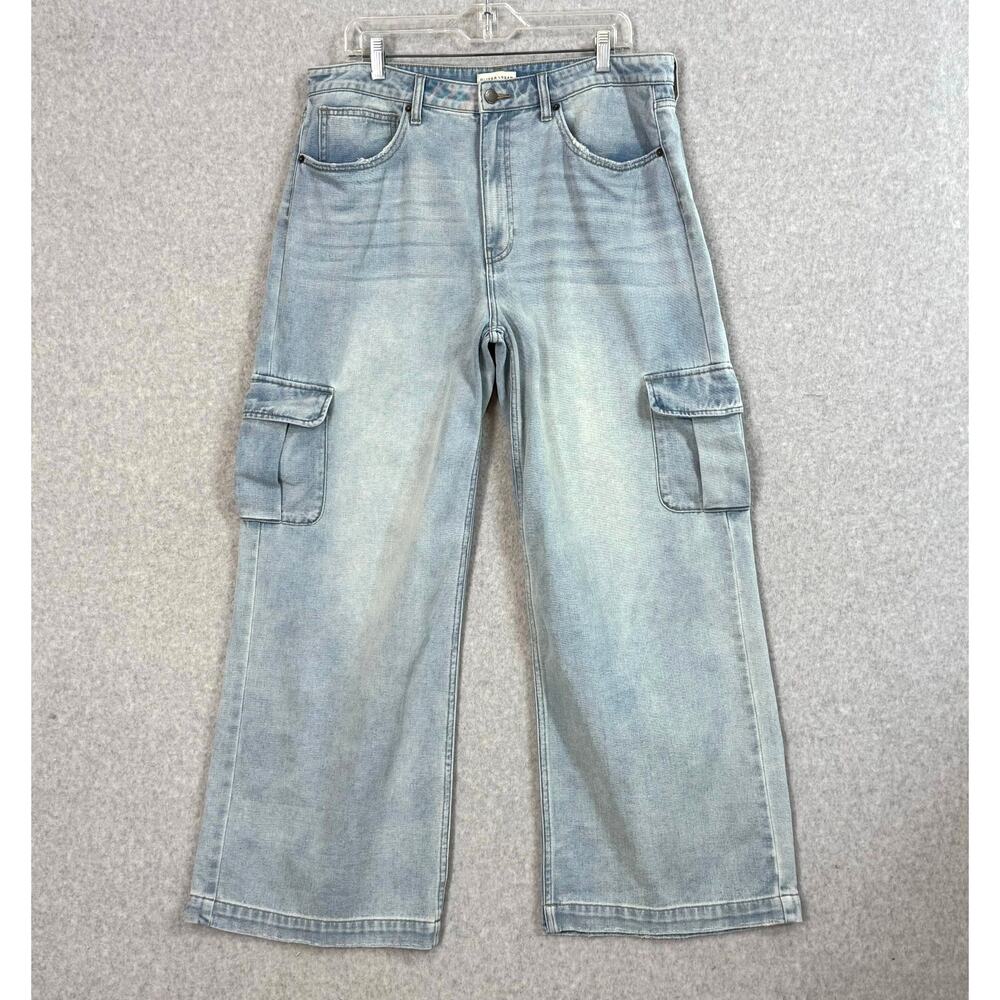 Oliver Logan Madison Wide Leg Cargo Jeans Size 33 Sustainable Slouchy - Picture 2 of 16